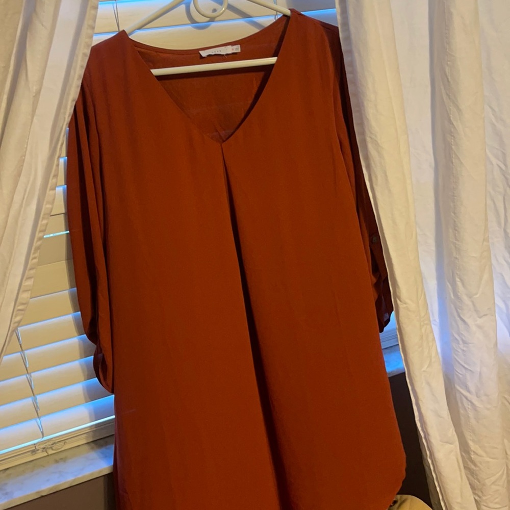 Rust colored dress - great for fall!